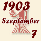 Szűz, 1903. Szeptember 7