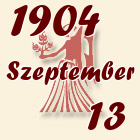 Szűz, 1904. Szeptember 13