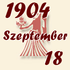 Szűz, 1904. Szeptember 18