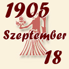 Szűz, 1905. Szeptember 18