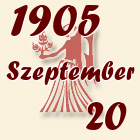 Szűz, 1905. Szeptember 20