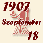 Szűz, 1907. Szeptember 18
