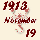Skorpió, 1913. November 19