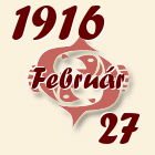 Halak, 1916. Február 27