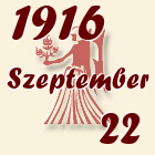Szűz, 1916. Szeptember 22