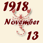 Skorpió, 1918. November 13