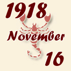 Skorpió, 1918. November 16