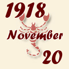 Skorpió, 1918. November 20