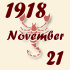Skorpió, 1918. November 21
