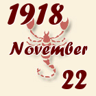 Skorpió, 1918. November 22