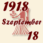Szűz, 1918. Szeptember 18