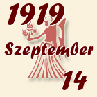 Szűz, 1919. Szeptember 14