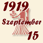 Szűz, 1919. Szeptember 15