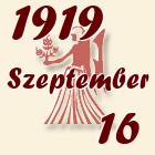 Szűz, 1919. Szeptember 16