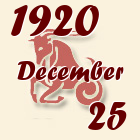 Bak, 1920. December 25
