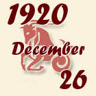 Bak, 1920. December 26