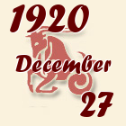 Bak, 1920. December 27