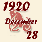 Bak, 1920. December 28