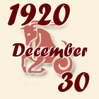 Bak, 1920. December 30