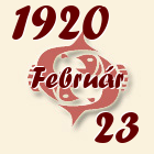 Halak, 1920. Február 23