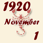 Skorpió, 1920. November 1