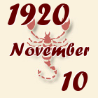 Skorpió, 1920. November 10