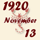 Skorpió, 1920. November 13