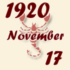Skorpió, 1920. November 17