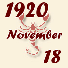 Skorpió, 1920. November 18