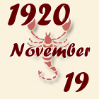 Skorpió, 1920. November 19
