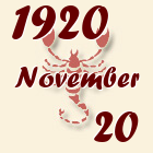 Skorpió, 1920. November 20