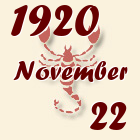 Skorpió, 1920. November 22