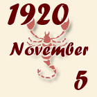 Skorpió, 1920. November 5