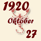 Skorpió, 1920. Október 27