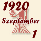 Szűz, 1920. Szeptember 1
