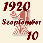 Szűz, 1920. Szeptember 10