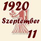 Szűz, 1920. Szeptember 11