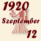 Szűz, 1920. Szeptember 12