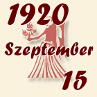 Szűz, 1920. Szeptember 15