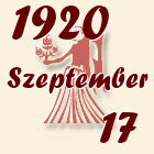 Szűz, 1920. Szeptember 17