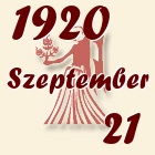 Szűz, 1920. Szeptember 21