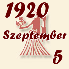 Szűz, 1920. Szeptember 5