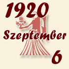 Szűz, 1920. Szeptember 6