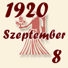 Szűz, 1920. Szeptember 8