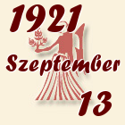Szűz, 1921. Szeptember 13