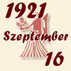 Szűz, 1921. Szeptember 16