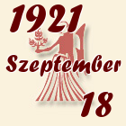 Szűz, 1921. Szeptember 18