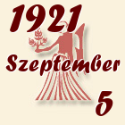 Szűz, 1921. Szeptember 5