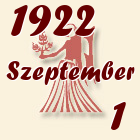 Szűz, 1922. Szeptember 1