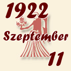 Szűz, 1922. Szeptember 11